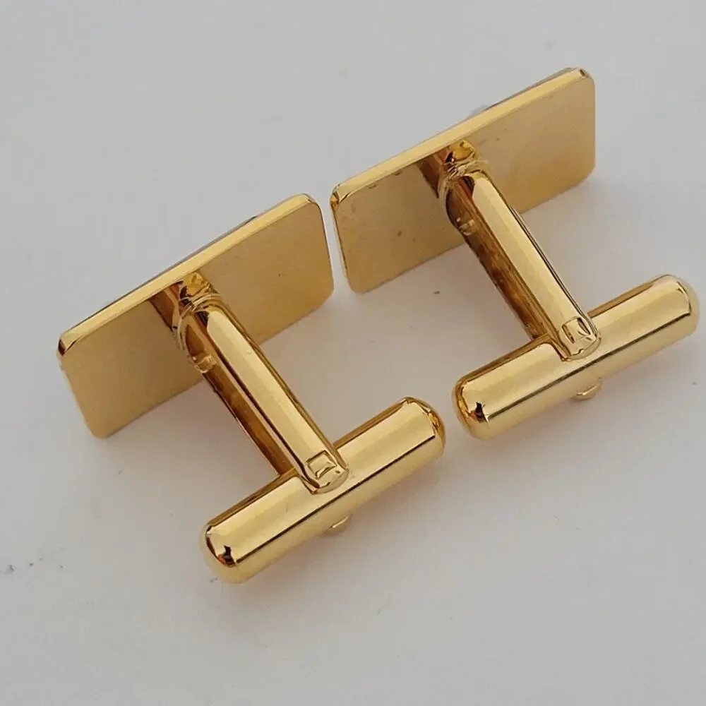 MIKIMOTO Tie Pin Bar and Cufflinks with Geniue Acoya Pearl Set Gold Silver Tone